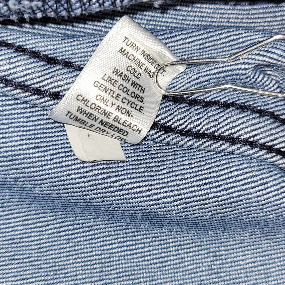 C. 1946 Denim Lace Up Front Jean Jacket Medium Wash Blue Womens 14/16W